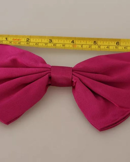Dolce & Gabbana Pink 100% Silk Adjustable Neck Bow Tie Men