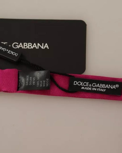 Dolce & Gabbana Pink 100% Silk Adjustable Neck Bow Tie Men