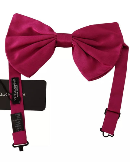 Dolce & Gabbana Pink 100% Silk Adjustable Neck Bow Tie Men
