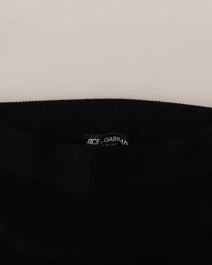 Dolce & Gabbana Black High Waist Stretch Pants Tights