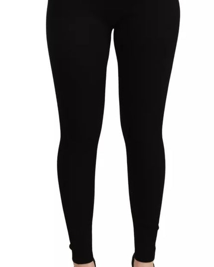 Dolce & Gabbana Black High Waist Stretch Pants Tights