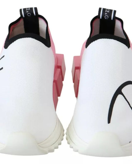 Dolce & Gabbana Pink White Logo Sorrento Sneakers Shoes