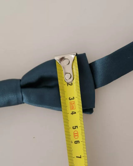 Dolce & Gabbana Blue 100% Silk Adjustable Neck Bow Tie Mens