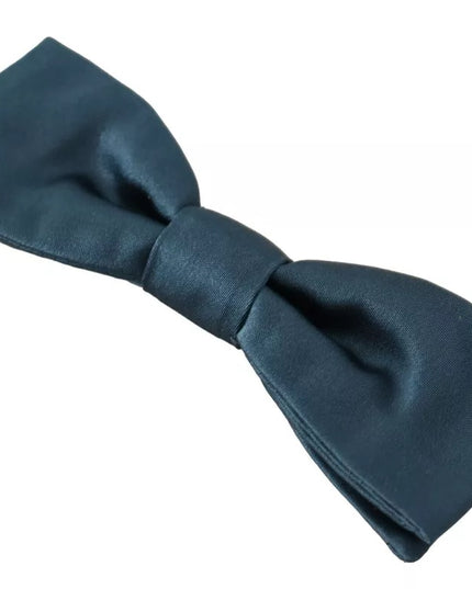 Dolce & Gabbana Blue 100% Silk Adjustable Neck Bow Tie Mens