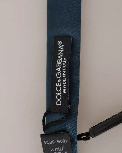Dolce & Gabbana Blue 100% Silk Adjustable Neck Bow Tie Mens