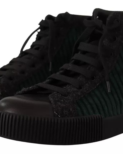 Dolce & Gabbana Green Corduroy High Tops Sneakers Mens Casual Shoes