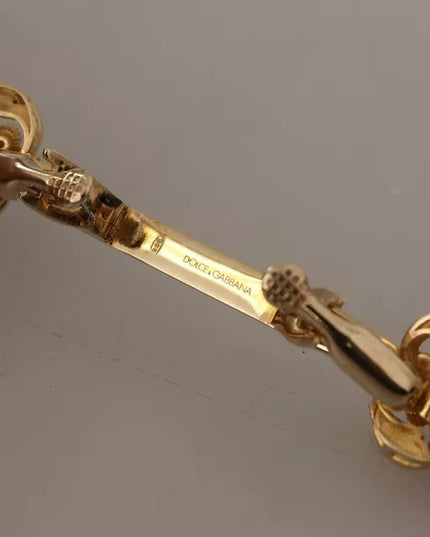 Dolce & Gabbana Gold Plated 925 Sterling Silver Crystal Collar Stop Brooch