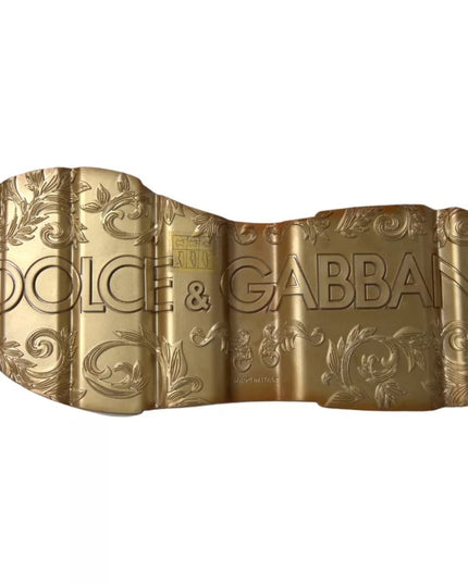 Dolce & Gabbana White Gold DAYMASTER Leather Sneakers Men Shoes