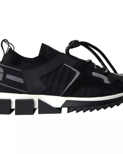 Dolce & Gabbana Black White Logo Sorrento Mens Sneakers Shoes
