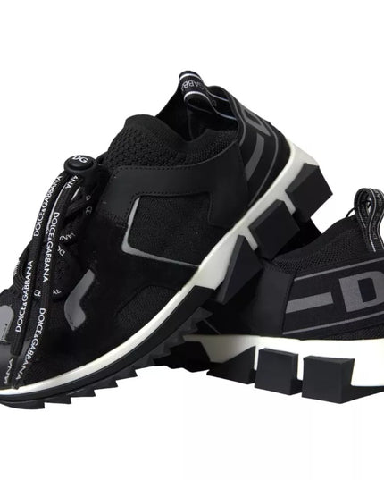 Dolce & Gabbana Black White Logo Sorrento Mens Sneakers Shoes