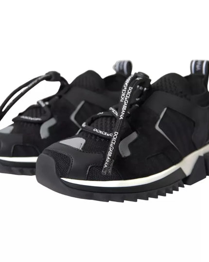 Dolce & Gabbana Black White Logo Sorrento Mens Sneakers Shoes