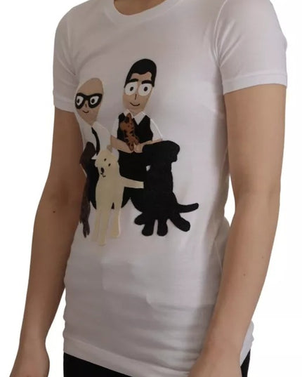 Dolce & Gabbana White #DGFamily Patch Top Cotton T-shirt