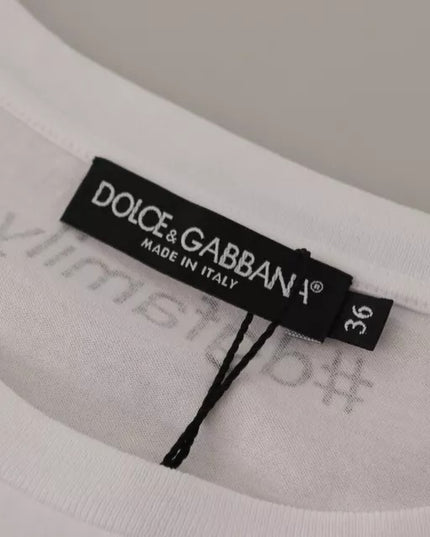 Dolce & Gabbana White #DGFamily Patch Top Cotton T-shirt