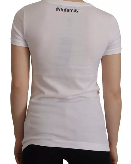 Dolce & Gabbana White #DGFamily Patch Top Cotton T-shirt