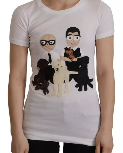 Dolce & Gabbana White #DGFamily Patch Top Cotton T-shirt