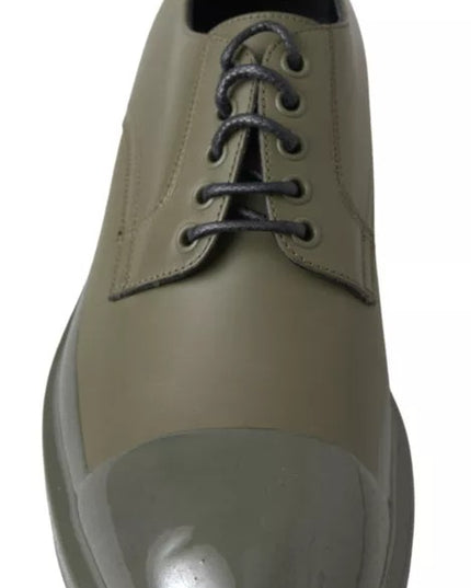 Dolce & Gabbana Green Leather Rubber Sole Dress Shoes