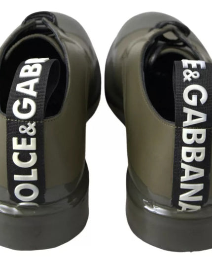 Dolce & Gabbana Green Leather Rubber Sole Dress Shoes