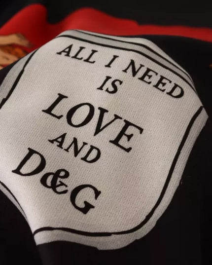 Dolce & Gabbana Black Cupid Print Hoodie Sweatshirt Sweater