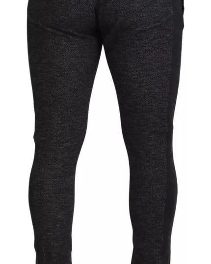 Dolce & Gabbana Gray Chevron Viscose Skinny Pants