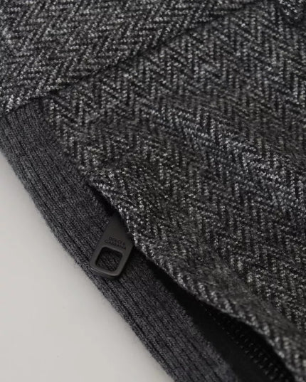 Dolce & Gabbana Gray Chevron Viscose Skinny Pants