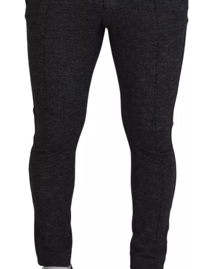 Dolce & Gabbana Gray Chevron Viscose Skinny Pants