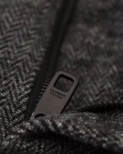 Dolce & Gabbana Gray Chevron Viscose Skinny Pants