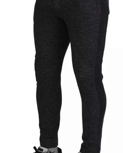 Dolce & Gabbana Gray Chevron Viscose Skinny Pants