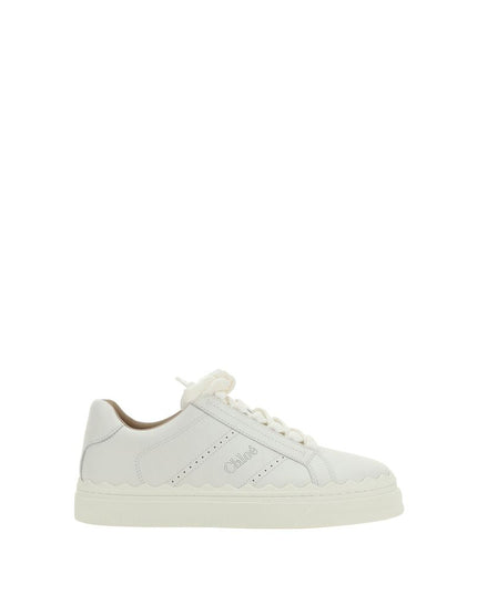Chloé White Calf Leather Bos Taurus Low Top Sneakers