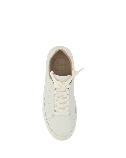 Chloé White Calf Leather Bos Taurus Low Top Sneakers