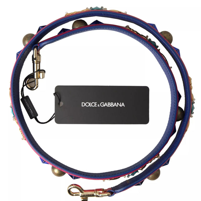 Dolce & Gabbana Pink Exotic Leather Studded Shoulder Strap