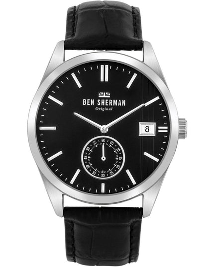 Ben Sherman Black Leather Dress Watch