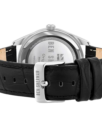Ben Sherman Black Leather Dress Watch