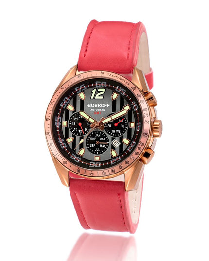 Bobroff Red Leather Dress Watch