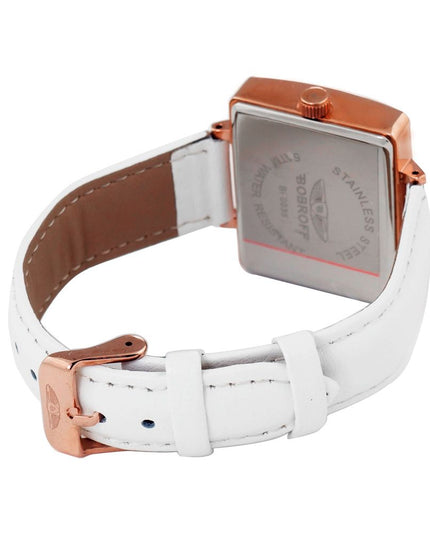 Bobroff White Leather Dress Watch