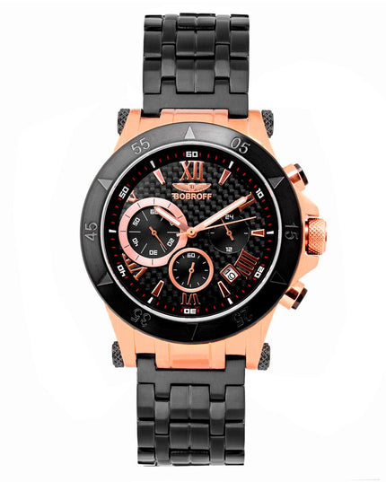 Bobroff Black Stainless Steel Bracelet Watch