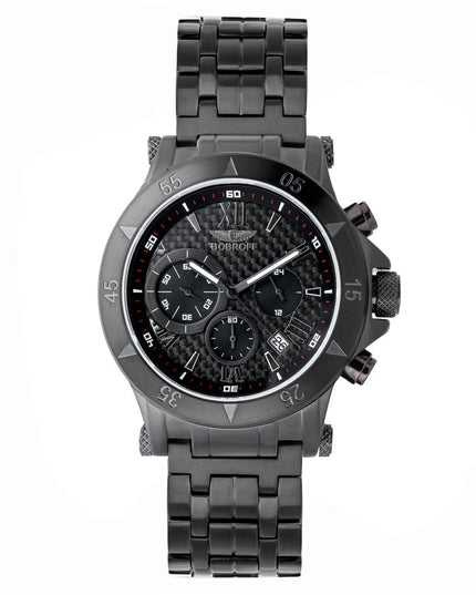 Bobroff Black Stainless Steel Dress Watch