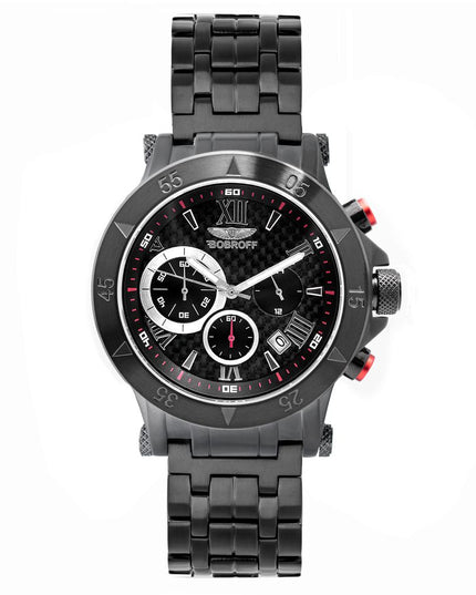 Bobroff Black Stainless Steel Dress Watch
