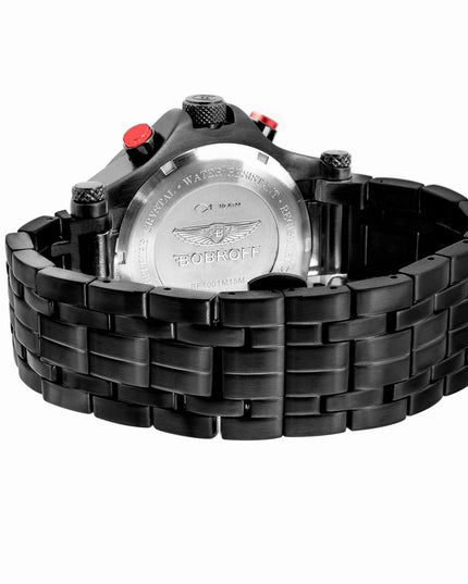 Bobroff Black Stainless Steel Dress Watch