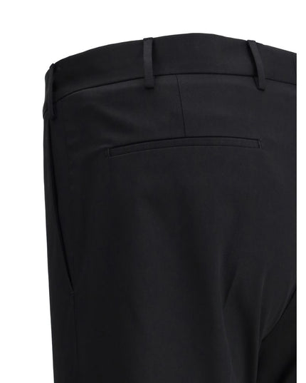 PT Torino Black Cotton Casual Pants
