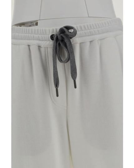 Brunello Cucinelli White Cotton Casual Pants