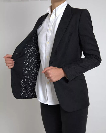 Dolce & Gabbana Black Long Sleeve Coat Blazer Jacket