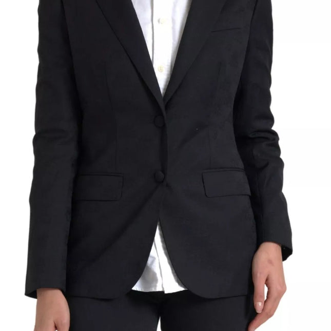 Dolce & Gabbana Black Long Sleeve Coat Blazer Jacket
