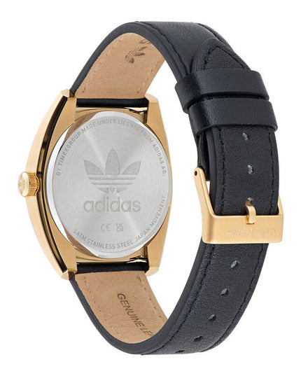 Adidas Black Leather Dress Watch