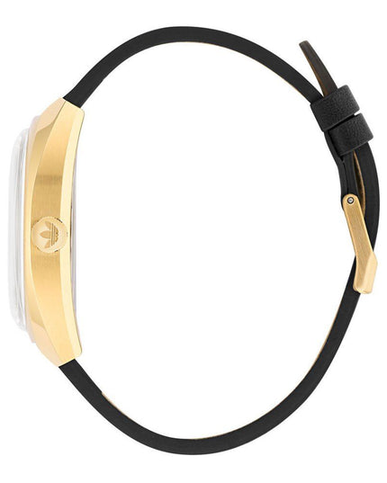 Adidas Black Leather Dress Watch