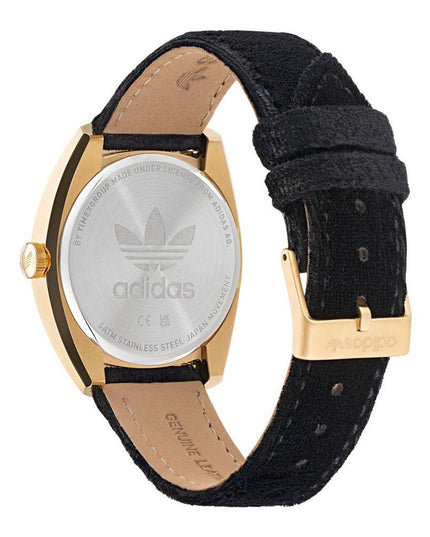 Adidas Black Leather Dress Watch