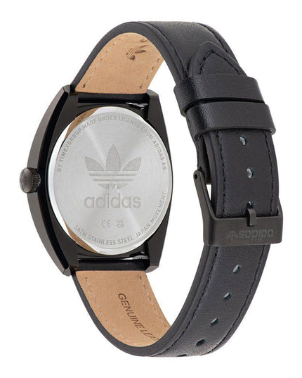 Adidas Black Leather Dress Watch