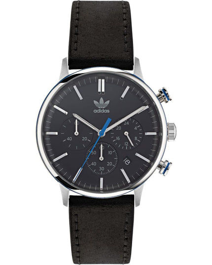 Adidas Black Leather Dress Watch