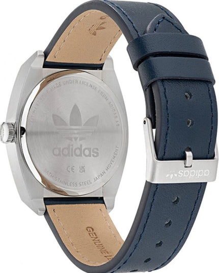 Adidas Blue Leather Dress Watch