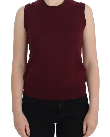 Dolce & Gabbana Red Sleeveless Crewneck Vest Pullover