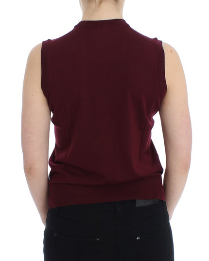 Dolce & Gabbana Red Sleeveless Crewneck Vest Pullover